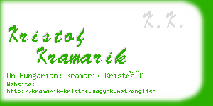 kristof kramarik business card